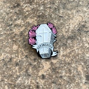 Goth Gothic Casket brooch lapel‎ pin backpack pin